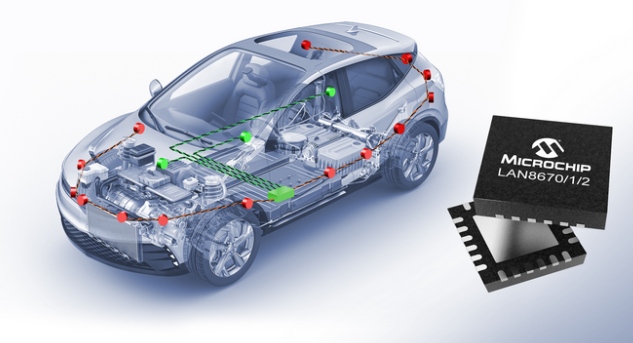 Microchip推出首批车规级10BASE-T1S以太网器件