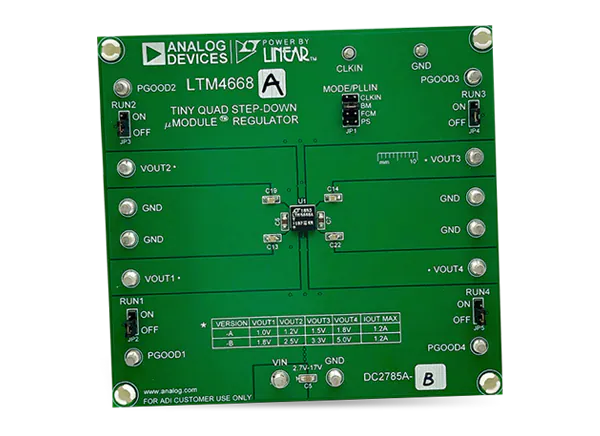 亚德诺半导体 用于LTM4668A稳压器的DC2785A-B演示板