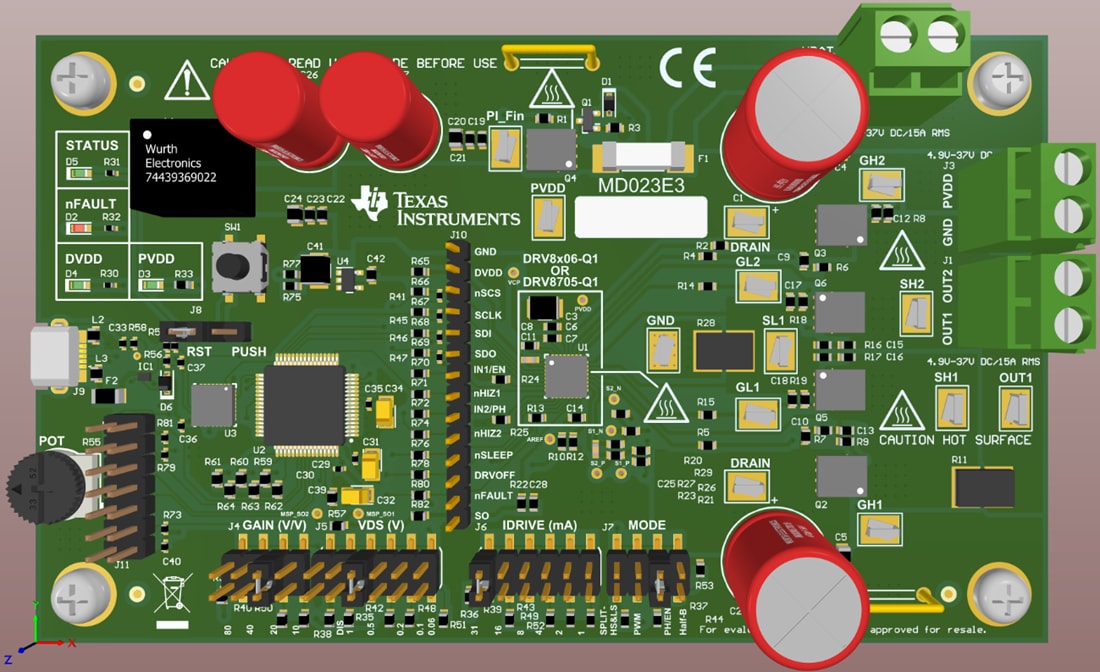 机械图纸 - 德州仪器 DRV8706S-Q1EVM栅极驱动器评估模块