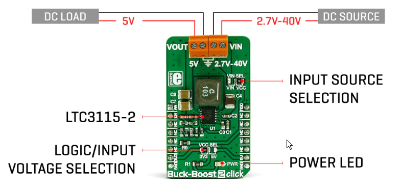 Mikroe MIKROE-2963降压-升压2 Click板