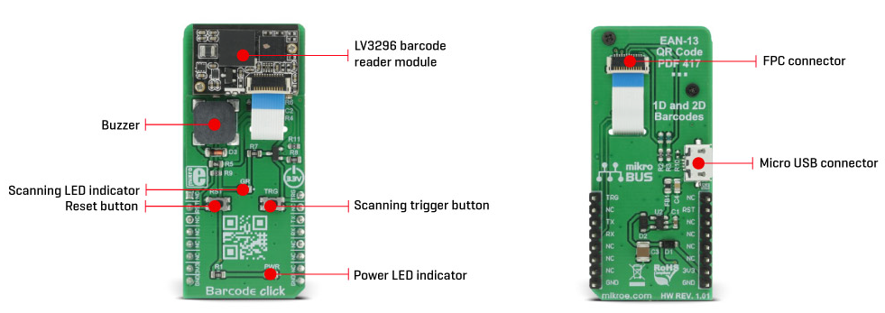 Mikroe MIKROE-2913条形码click板