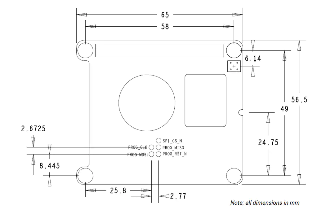 Mechanical Drawing - 树莓派 Power over Ethernet HAT (RPI3-MODBP-POE)