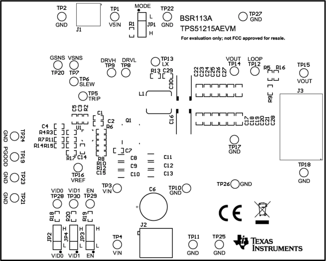 机械图纸 - 德州仪器 TPS51215AEVM控制器评估模块 (EVM)