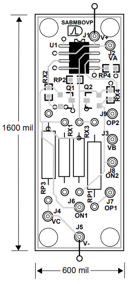 Mechanical Drawing - Advanced Linear Devices SABMBOVP/SABMBOVP2XX Over Voltage Protection PCBs