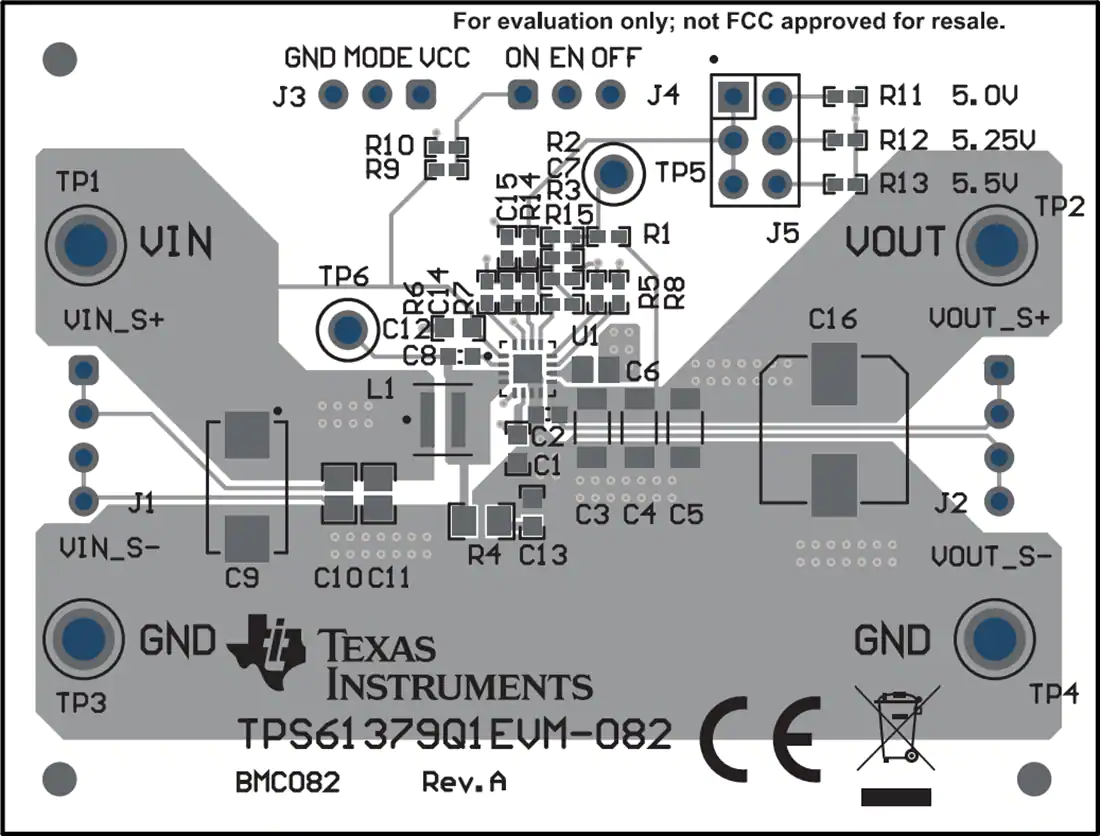 机械图纸 - 德州仪器 TPS61379Q1EVM-082转换器评估模块