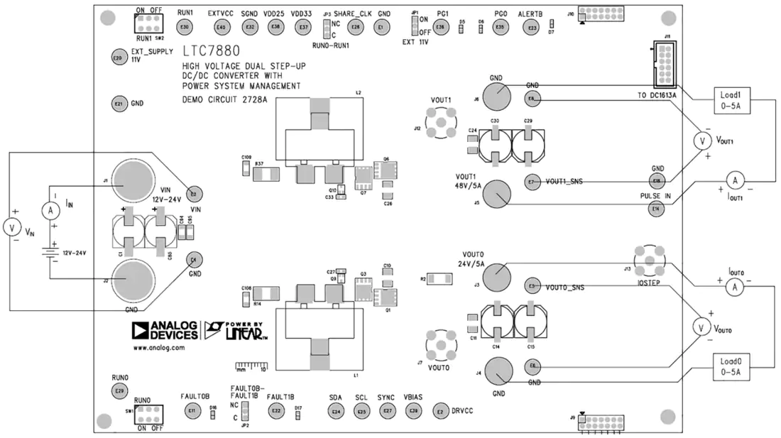 图表 - 亚德诺半导体 DC2728 LTC7880演示电路