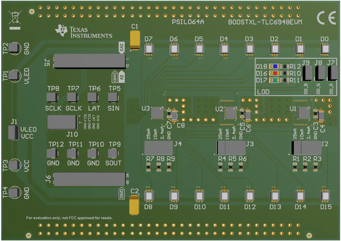 机械图纸 - 德州仪器 BOOSTXL-TLC6948EVM驱动器评估模块