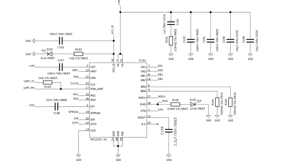 Schematic - Trinamic TMC2225-BOB Breakout Board