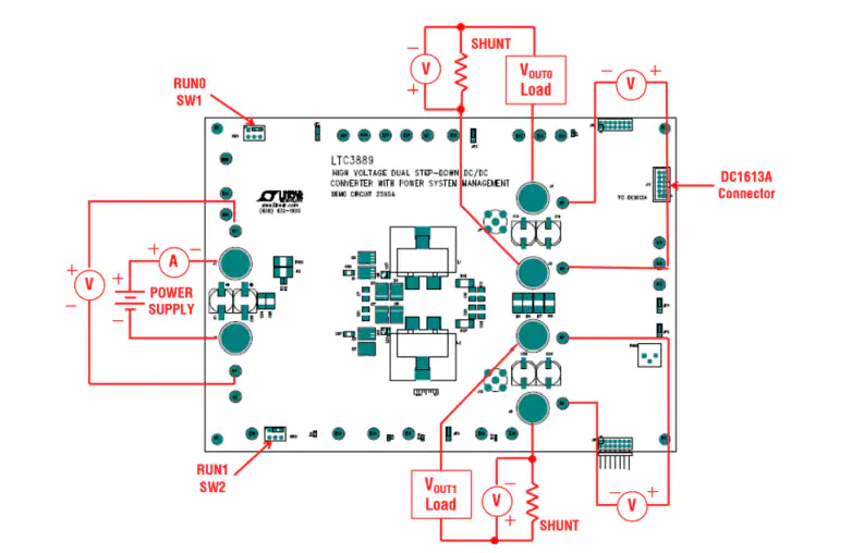 原理图 - Analog Devices Inc. DC2595A LTC3889控制器用演示电路