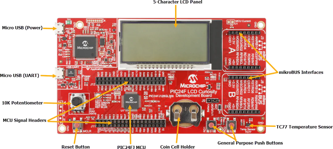 微心科技 PIC24F LCD Curiosity开发板 (DM240017)