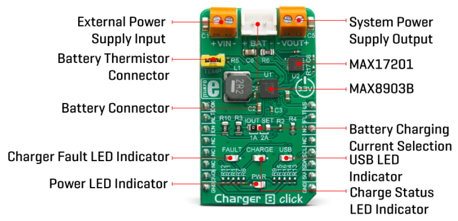 Mikroe MIKROE-3348 Charger 8 Click