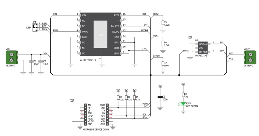 Schematic - Mikroe MIKROE-3400 LED Driver 6 Click