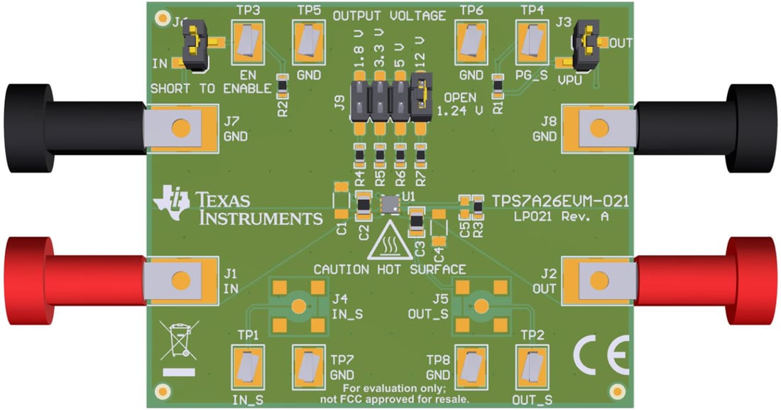 机械图纸 - 德州仪器 TPS7A26EVM-021稳压器评估模块 (EVM)