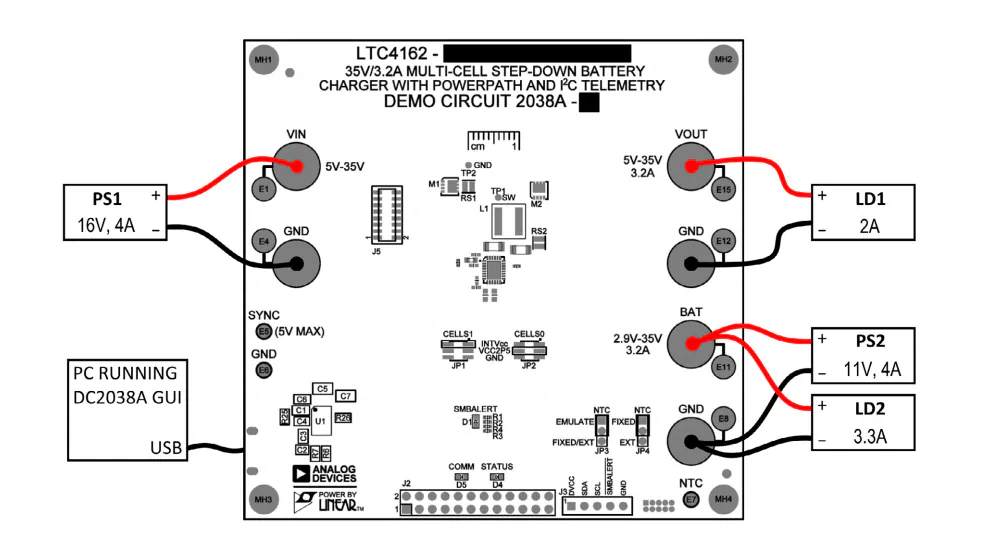 机械图纸 - Analog Devices Inc. DC2038A演示板