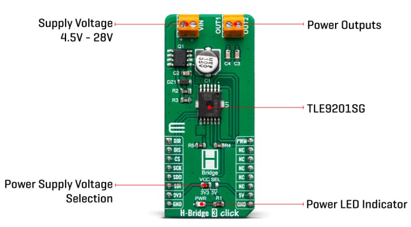 Mikroe MIKROE-3613 H-Bridge 3 Click Board