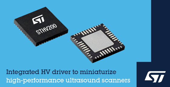 ST高集成度高压驱动器缩小高性能超声波扫描仪尺寸