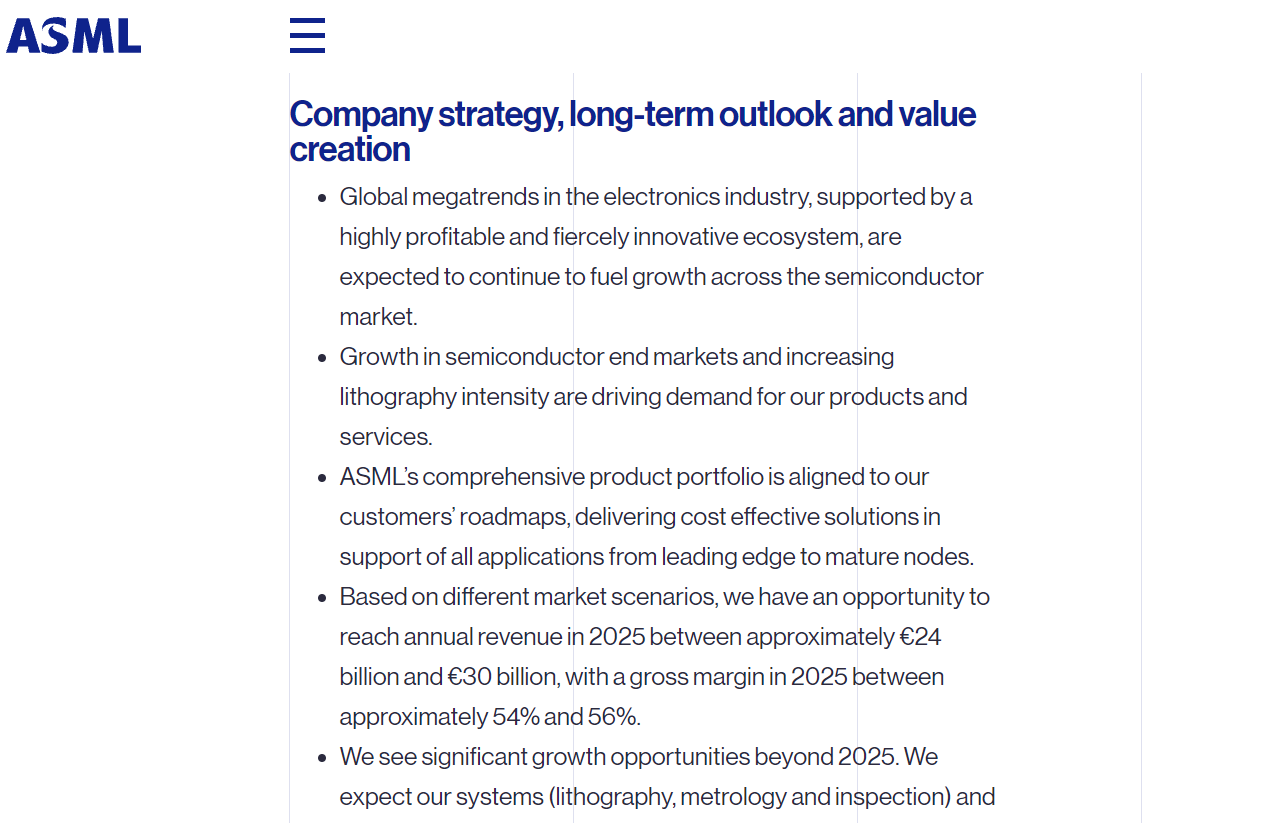 芯片产业前景广阔!光刻机巨头阿斯麦(ASML.US)上调2025年营收预期